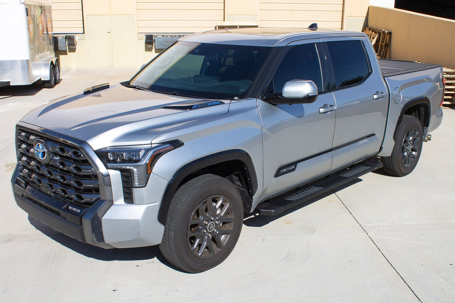 6in OEM Style Slide Track Running Boards - Black Textured Aluminum