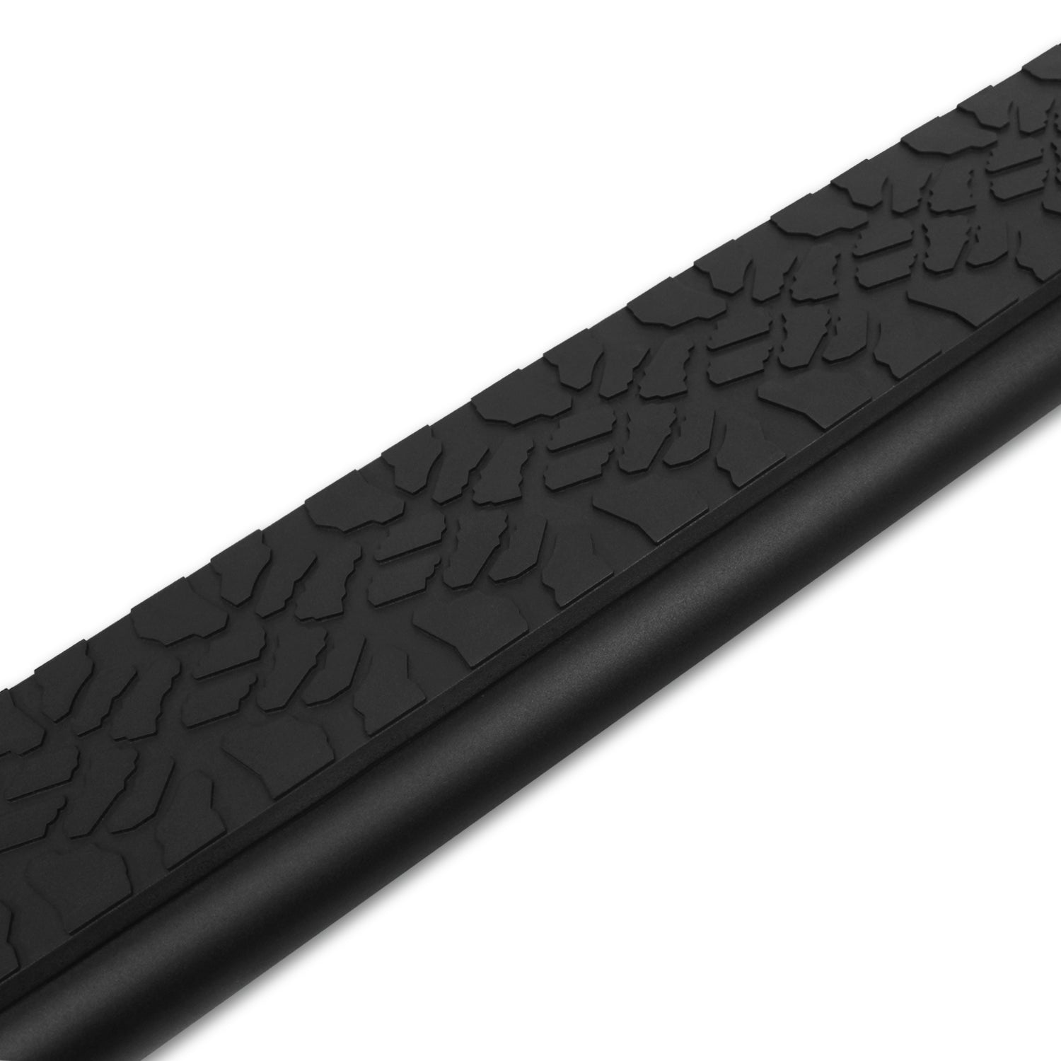 5in Tread Step Slide Track Running Boards - Black Textured Aluminum