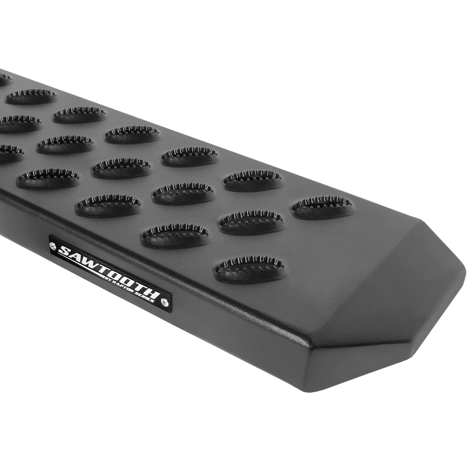 6.5in Sawtooth Slide Track Running Boards - Black Textured Aluminum