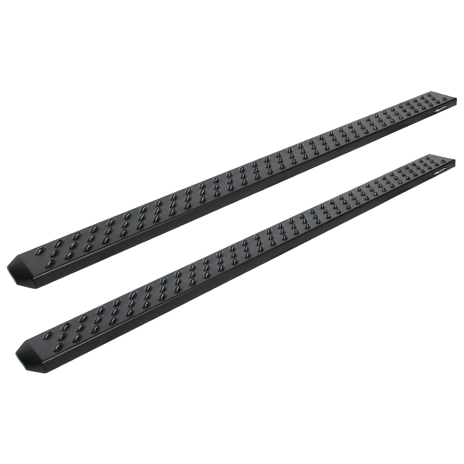 6.5in Sawtooth Slide Track Running Boards - Black Textured Aluminum