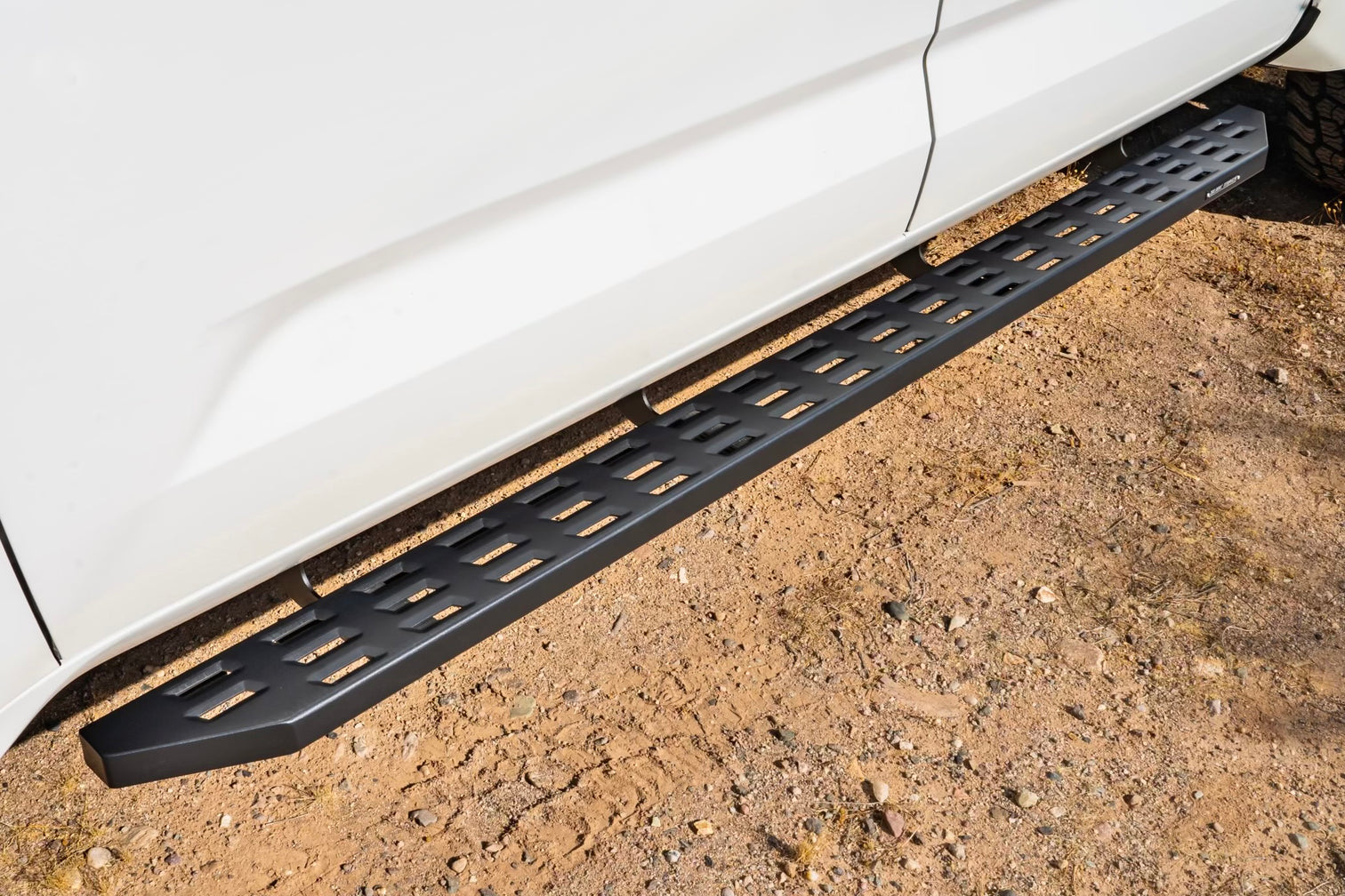 5in Sport Step Slide Track Running Boards - Black Textured Aluminum
