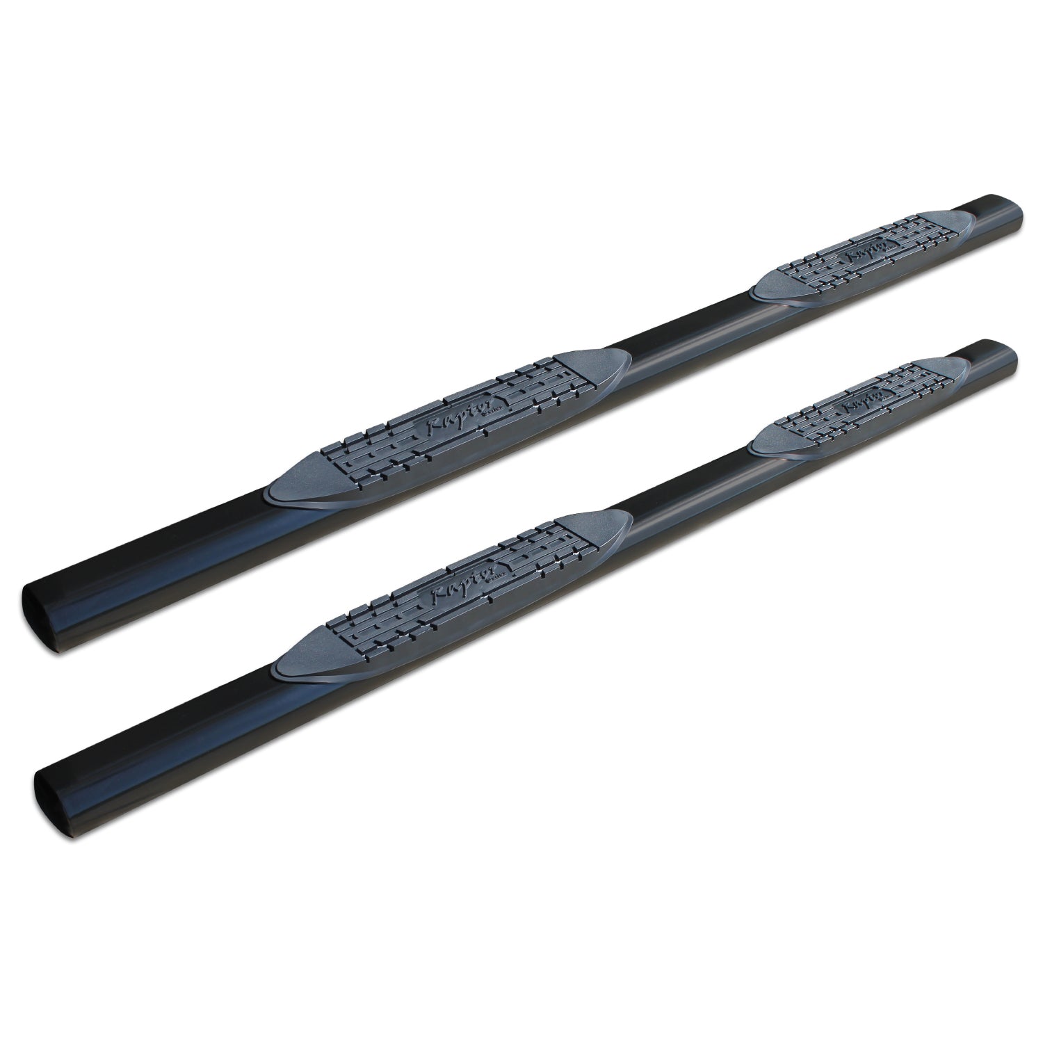 4in Straight Oval Nerf Bars - Black E-Coated Steel - 0702-0648B