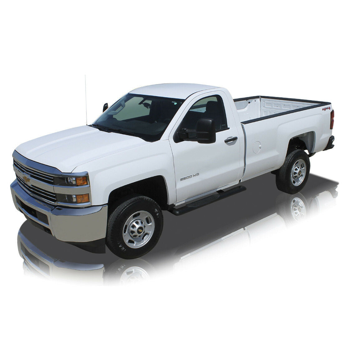 5in Straight Oval Nerf Bars - Black E-Coated Steel