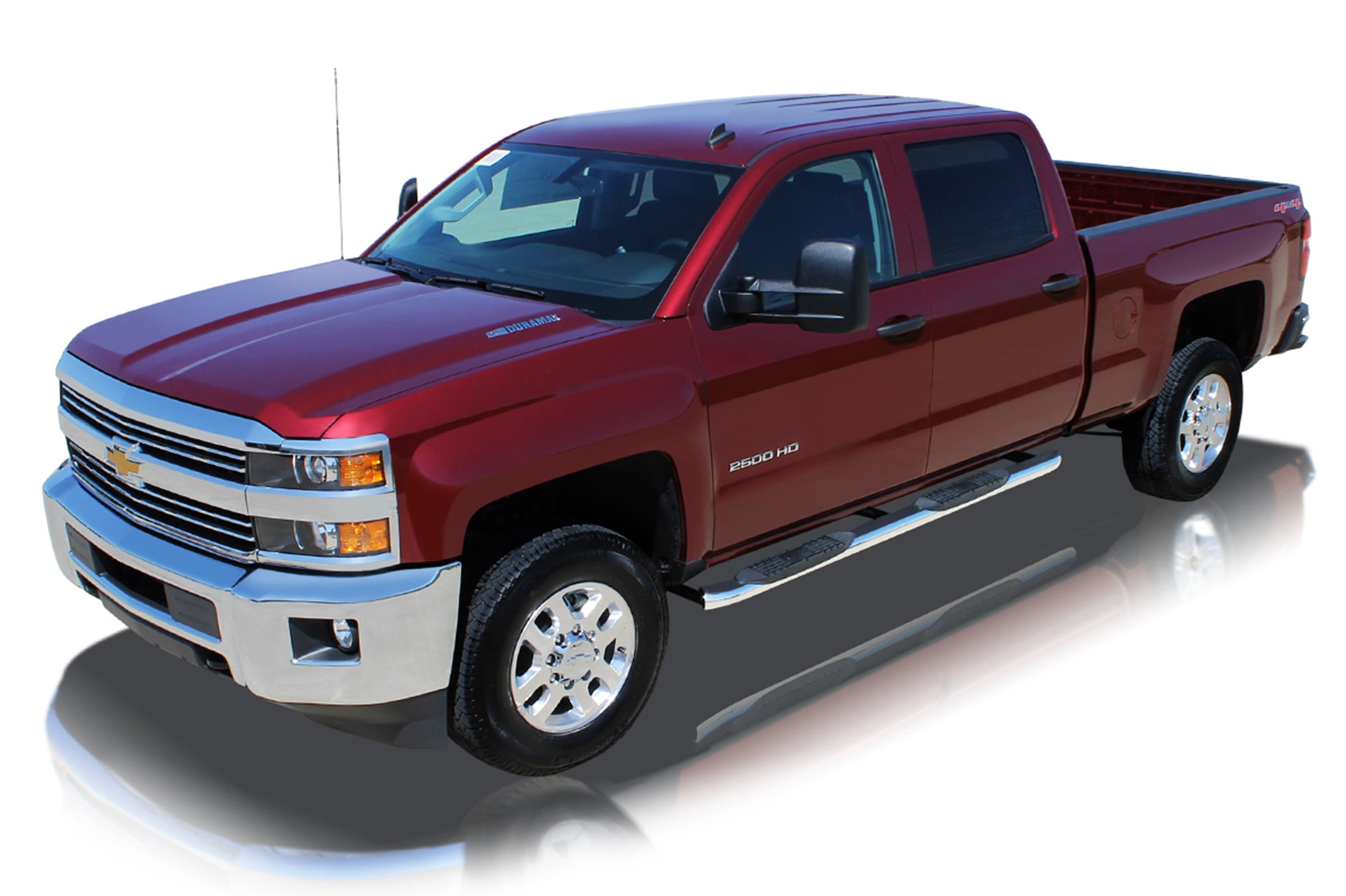 Raptor Series 4" OE Style Oval Nerf Bars Polished Stainless Steel - 15-26 Ford F-150; 22-25 F-150 Lightning; 17-26 F-250/F-350 Super Duty Crew Cab