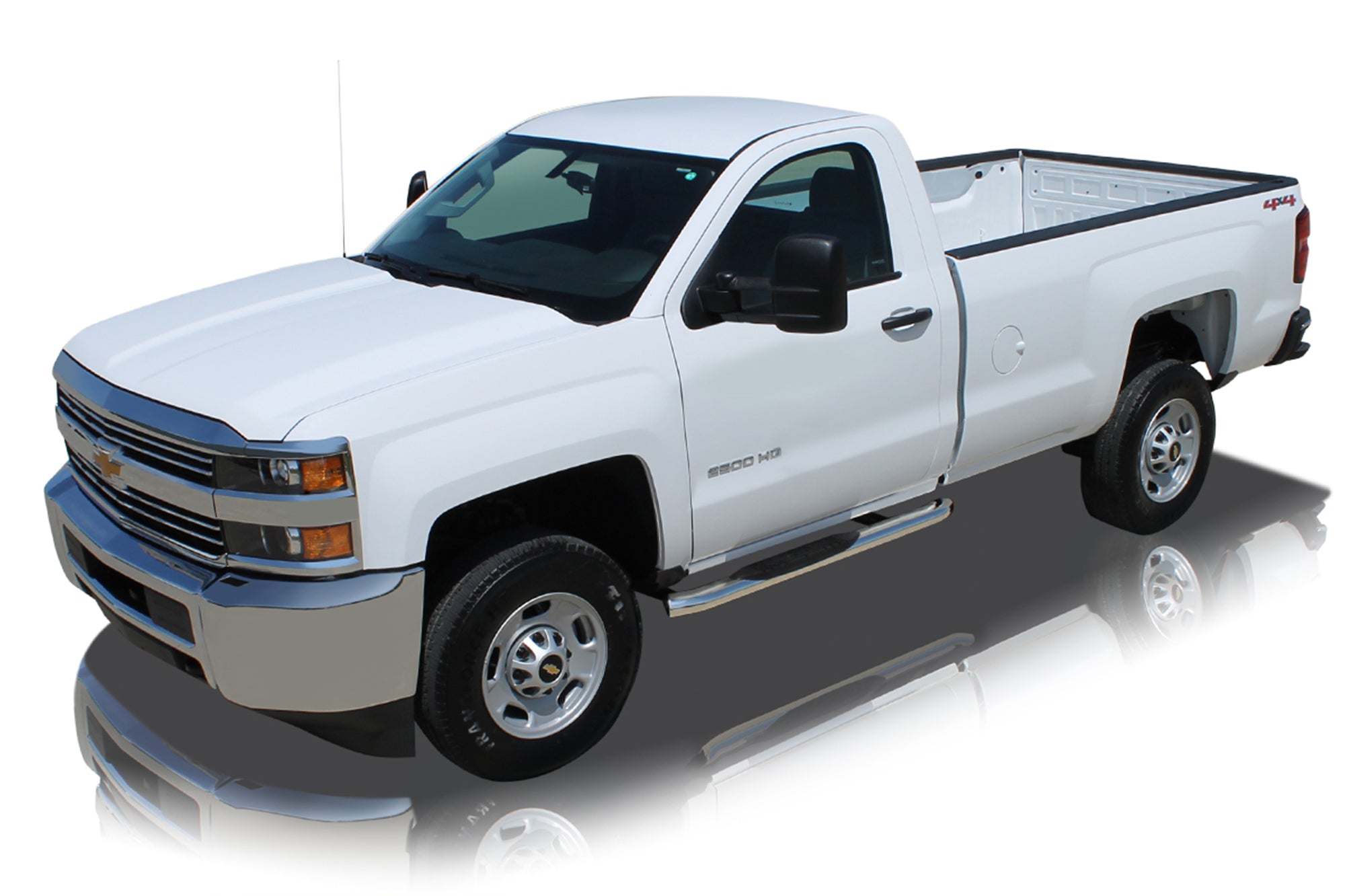 Raptor Series 4" OE Style Oval Nerf Bars Polished Stainless Steel - 07-17 Toyota Tundra Regular Cab