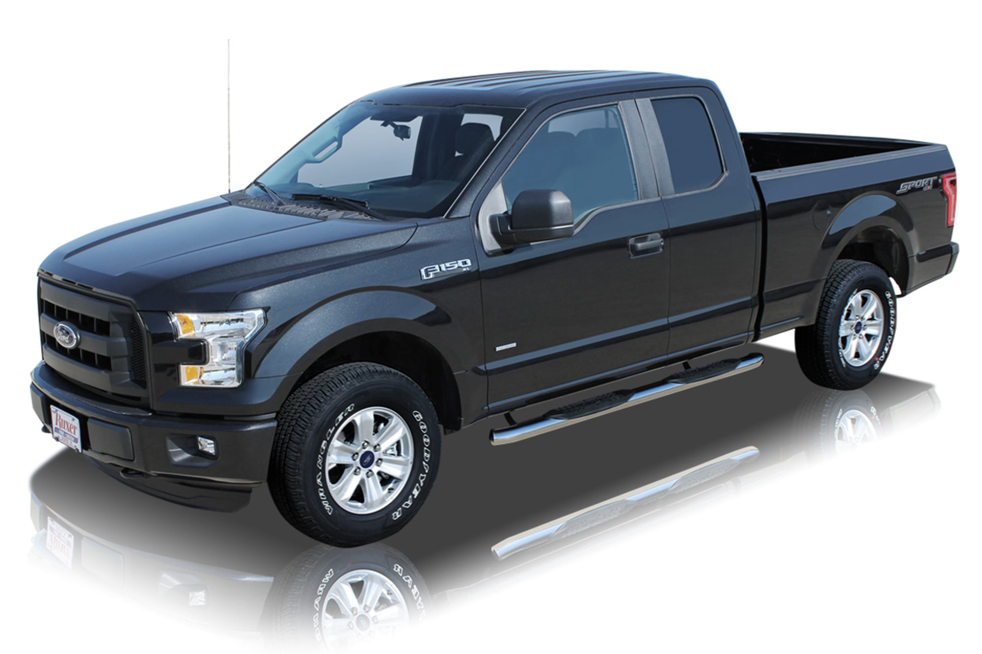 Raptor Series 4" OE Style Oval Nerf Bars Polished Stainless Steel - 15-26 Ford F-150; 22-25 F-150 Lightning; 17-26 F-250/F-350 Super Duty Crew Cab