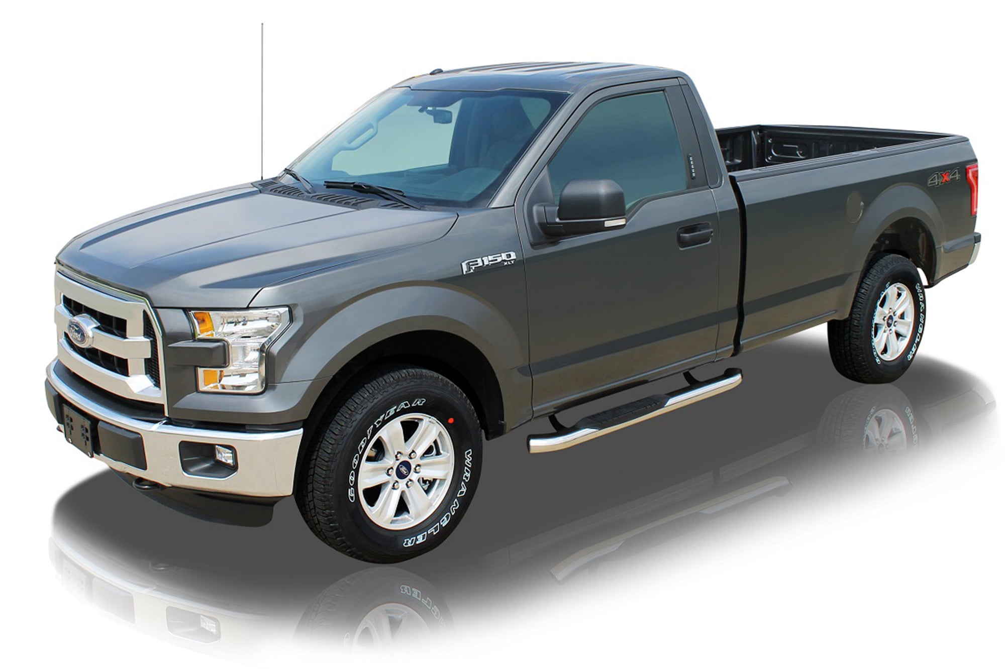 Raptor Series 4" OE Style Oval Nerf Bars Polished Stainless Steel - 07-17 Toyota Tundra Regular Cab