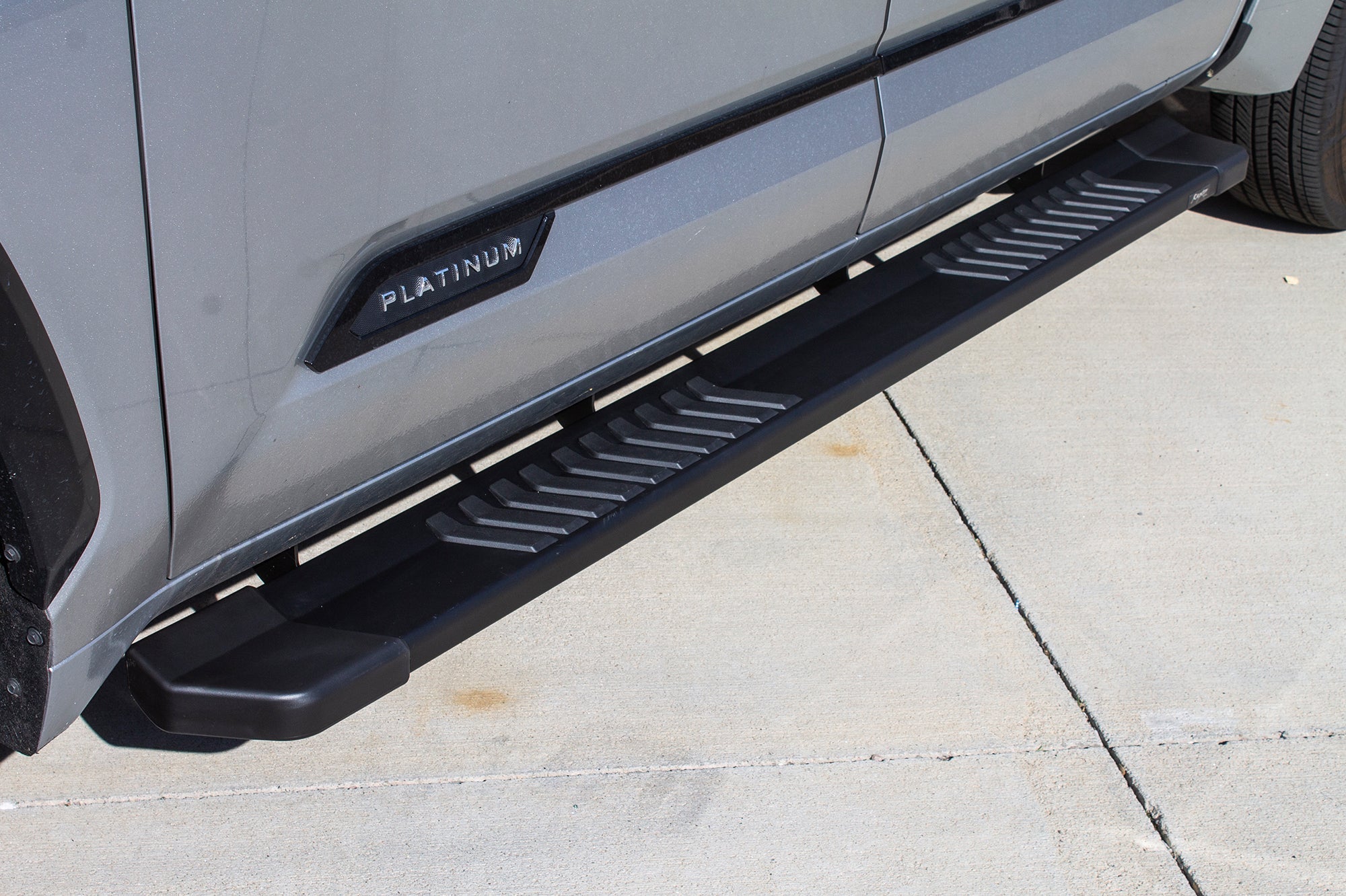 6in OEM Style Slide Track Running Boards - Black Textured Aluminum