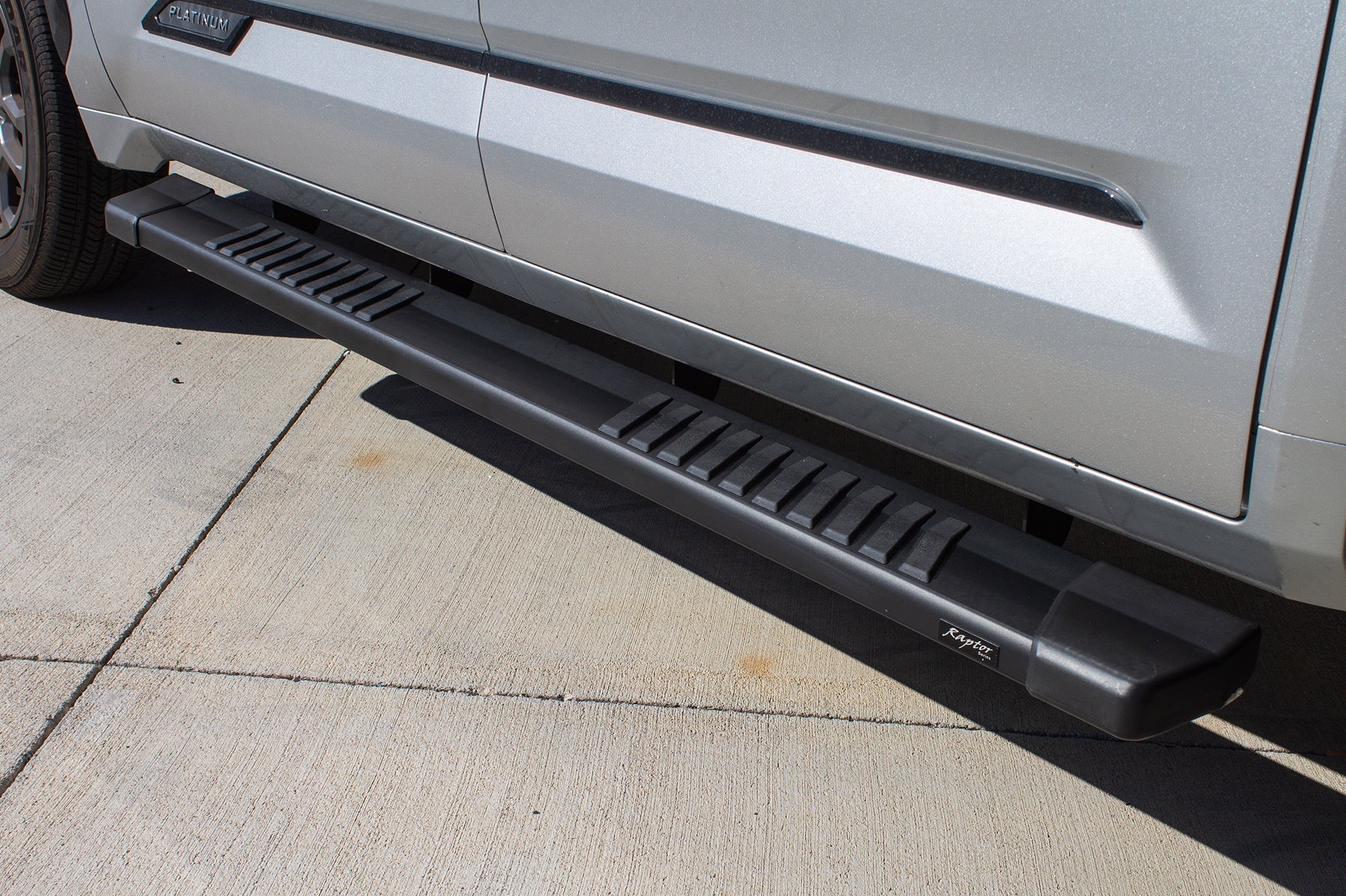 6in OEM Style Slide Track Running Boards - Black Textured Aluminum