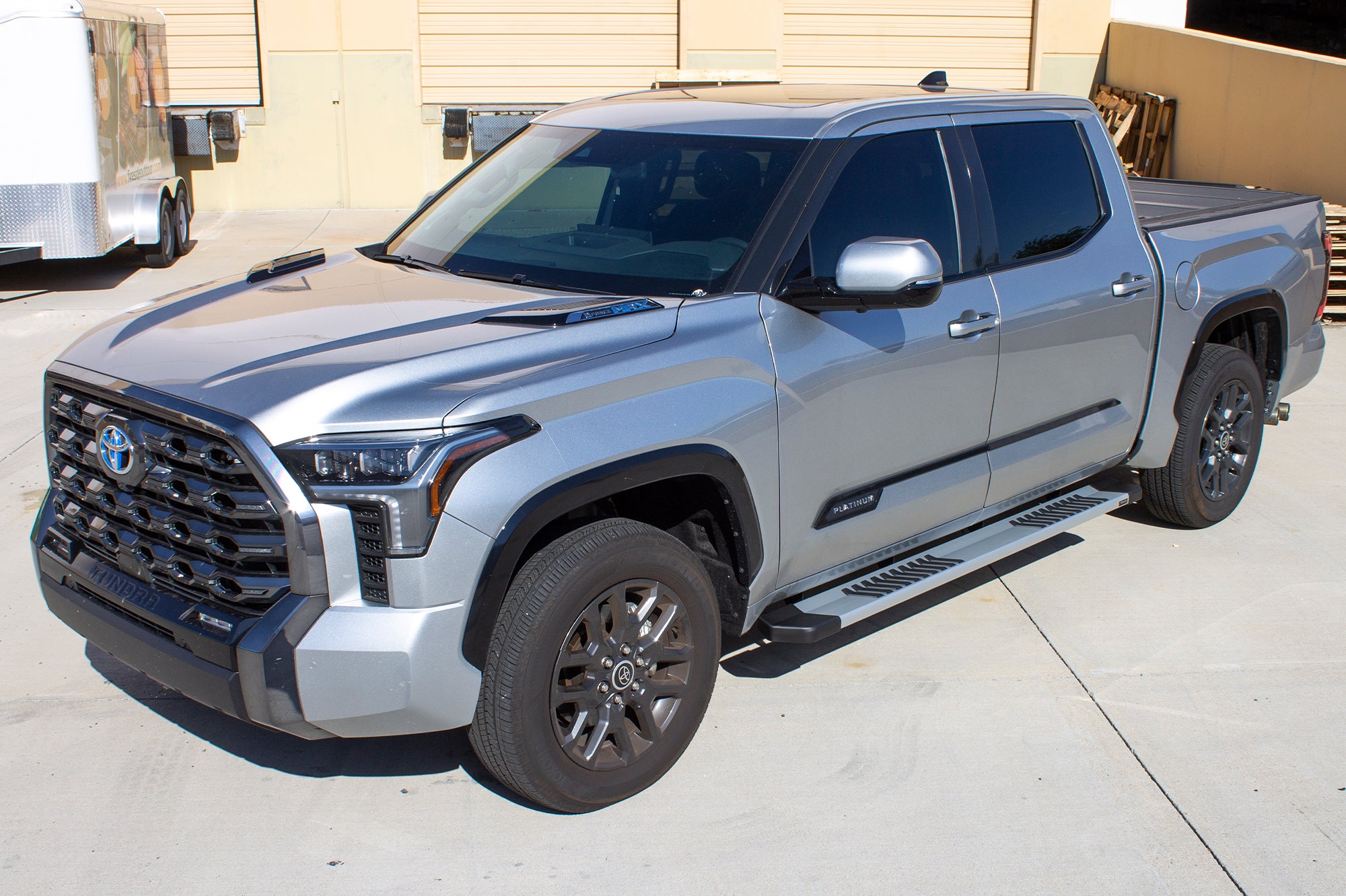 Raptor Series 6 in OEM Style Slide Track Running Boards Brushed Aluminum - 22-25 Toyota Tundra CrewMax Cab
