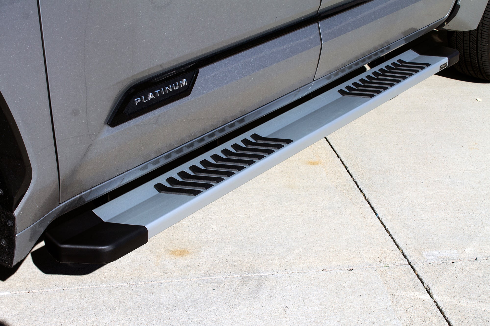 6in OEM Style Slide Track Running Boards - Brushed Aluminum