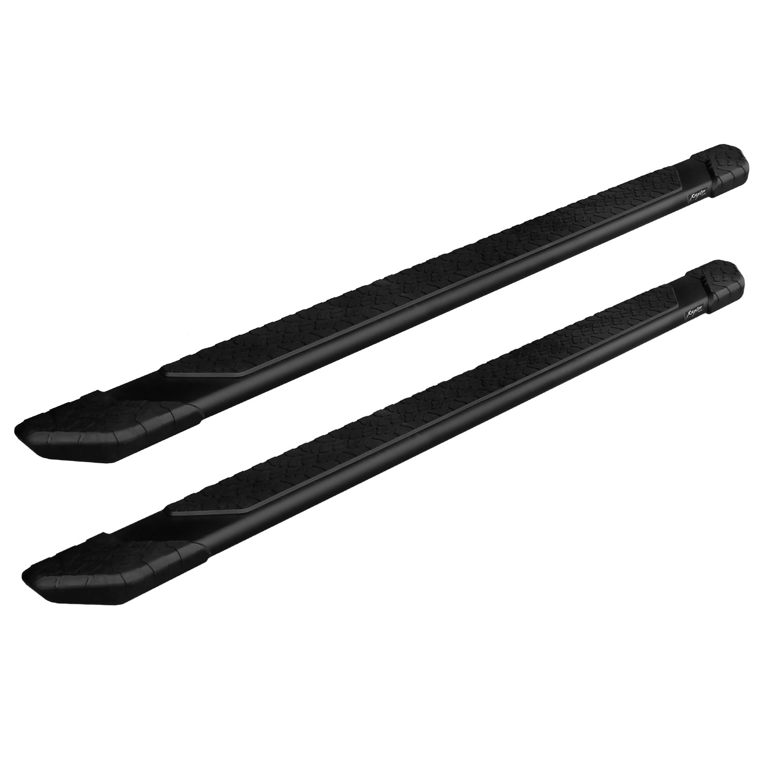5in Tread Step Slide Track Running Boards - Black Textured Aluminum