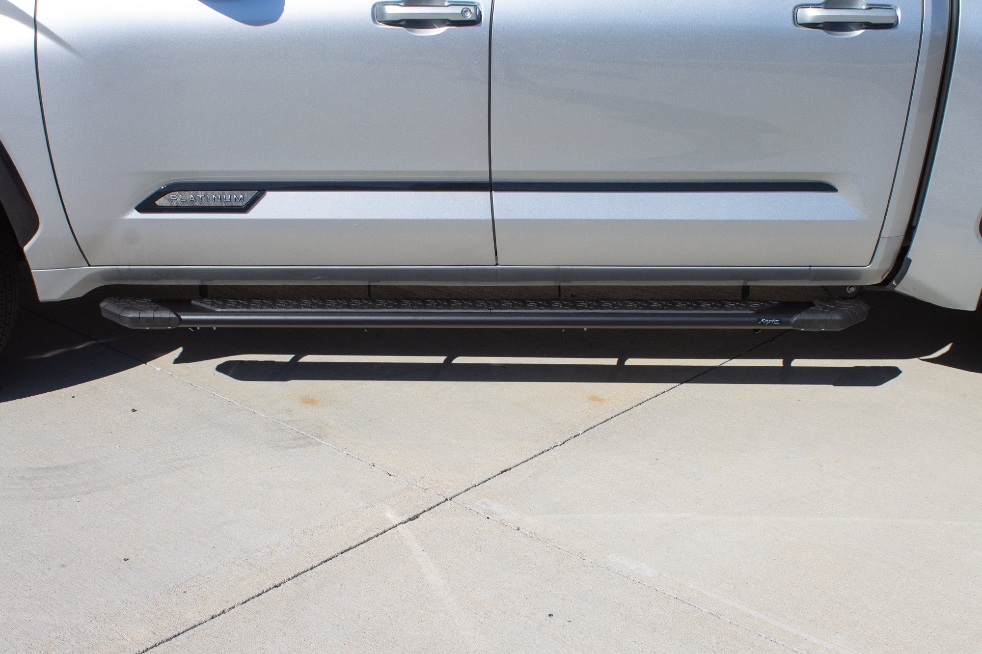 5in Tread Step Slide Track Running Boards - Black Textured Aluminum
