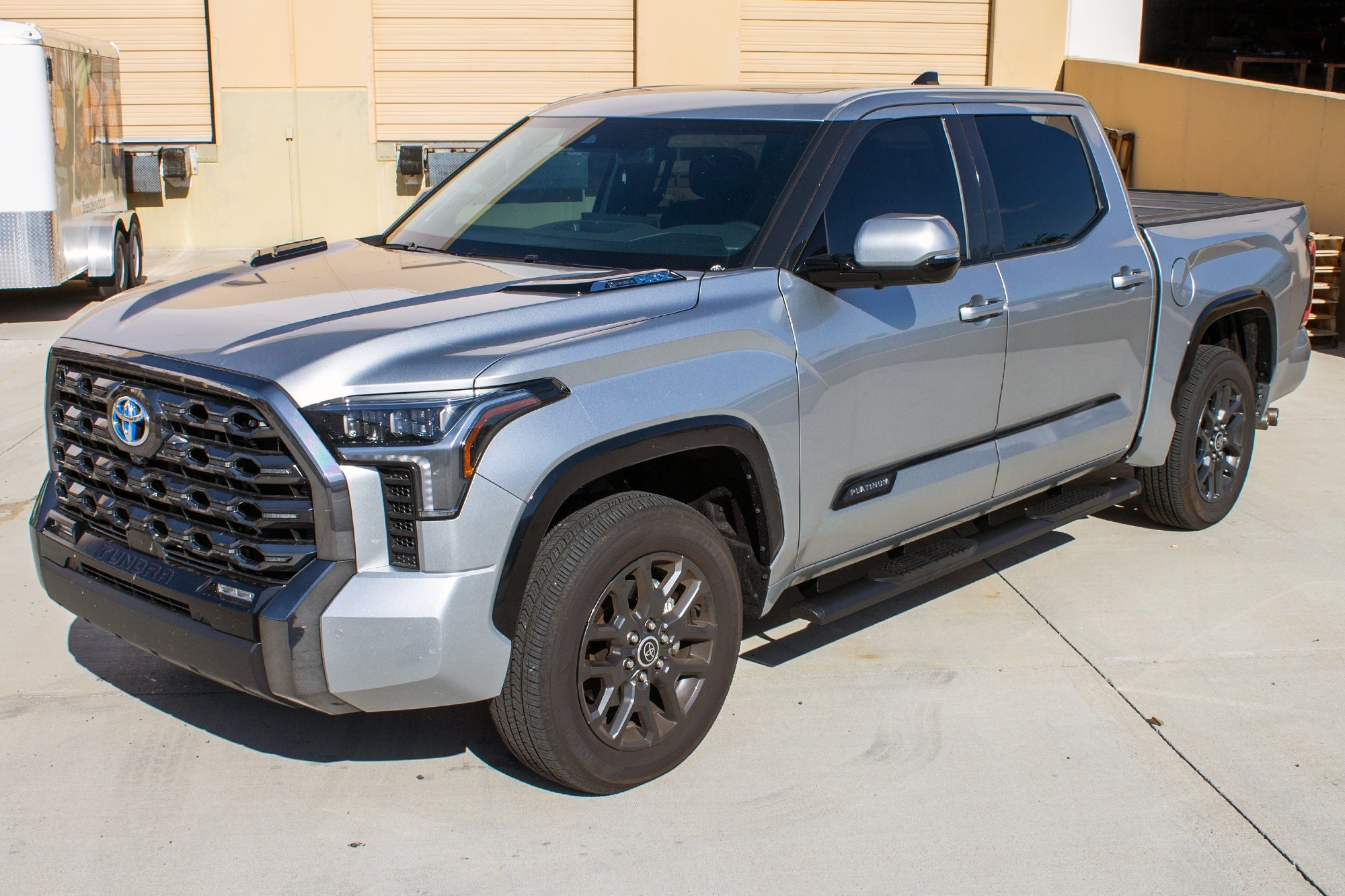 5in Oval Style Slide Track Running Boards - Black Textured Aluminum