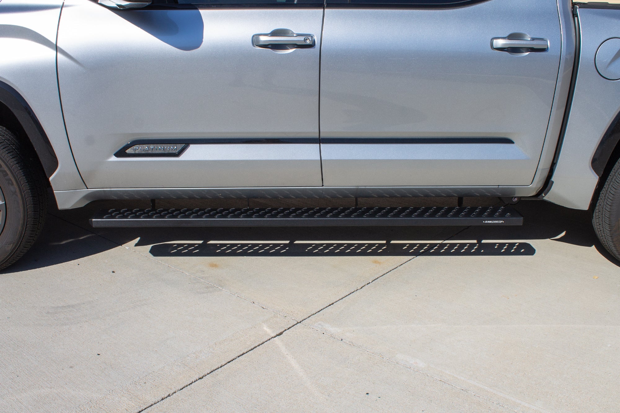 6.5in Sawtooth Slide Track Running Boards - Black Textured Aluminum