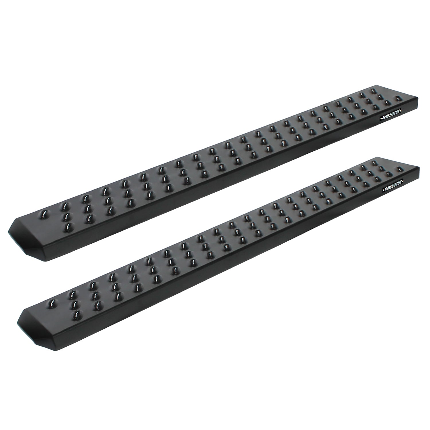09-18 Dodge Ram 1500; 19-24 Ram 1500 Classic; 10-26 Ram 2500/3500 Regular Cab 6.5 Inch Black Textured Aluminum Sawtooth Running Boards