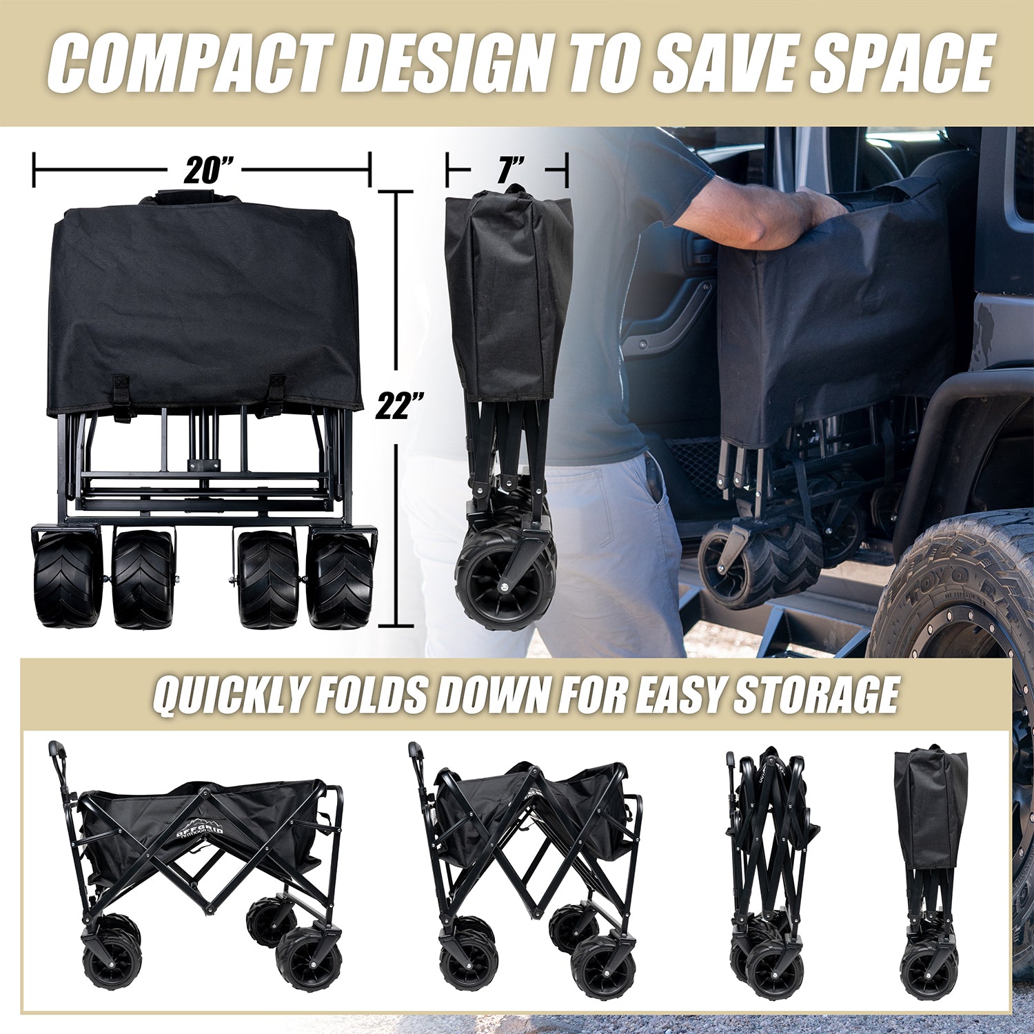 Heavy Duty Folding Wagon Cart