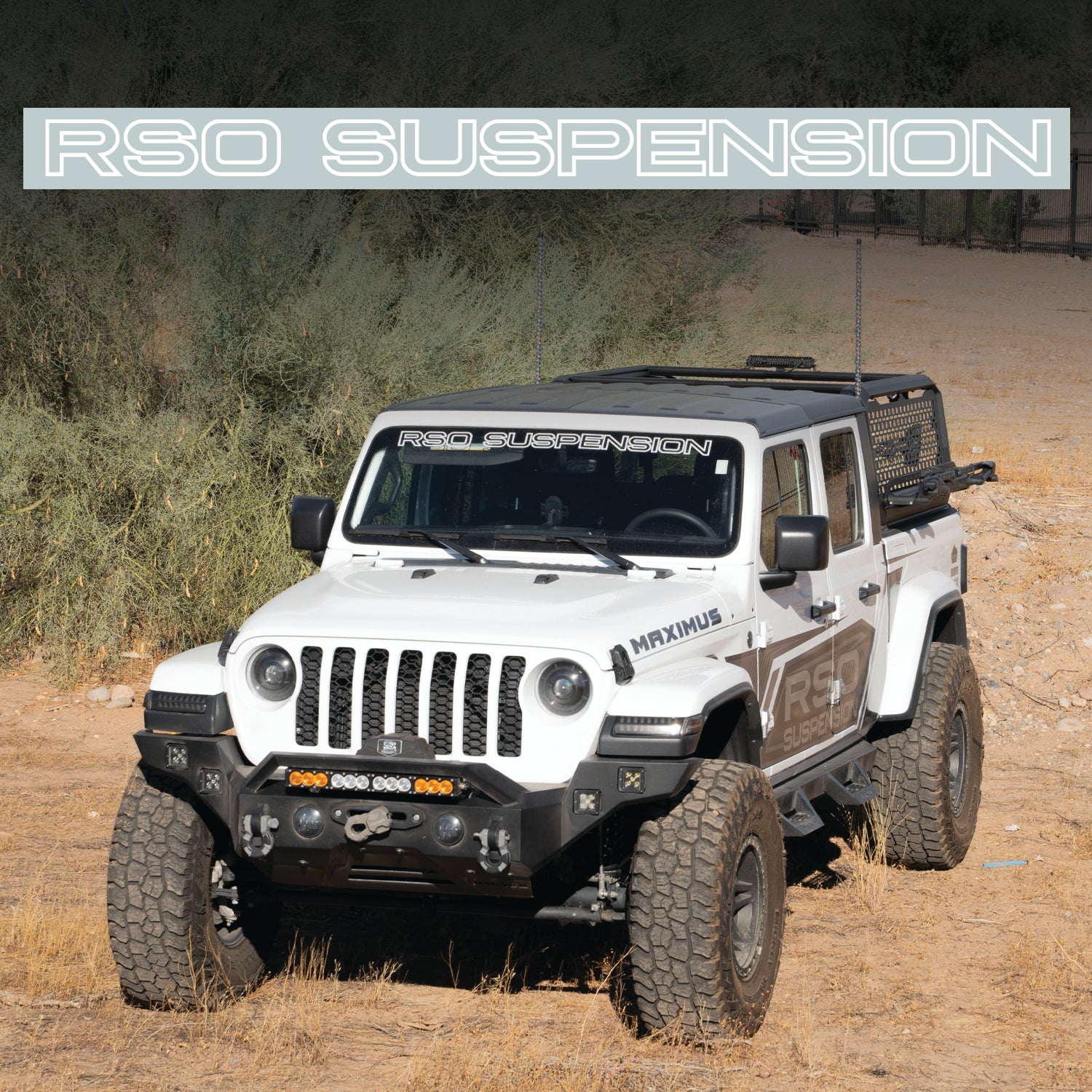 RSO Suspension Windshield Banner - White Decal, Jeep Exclusive
