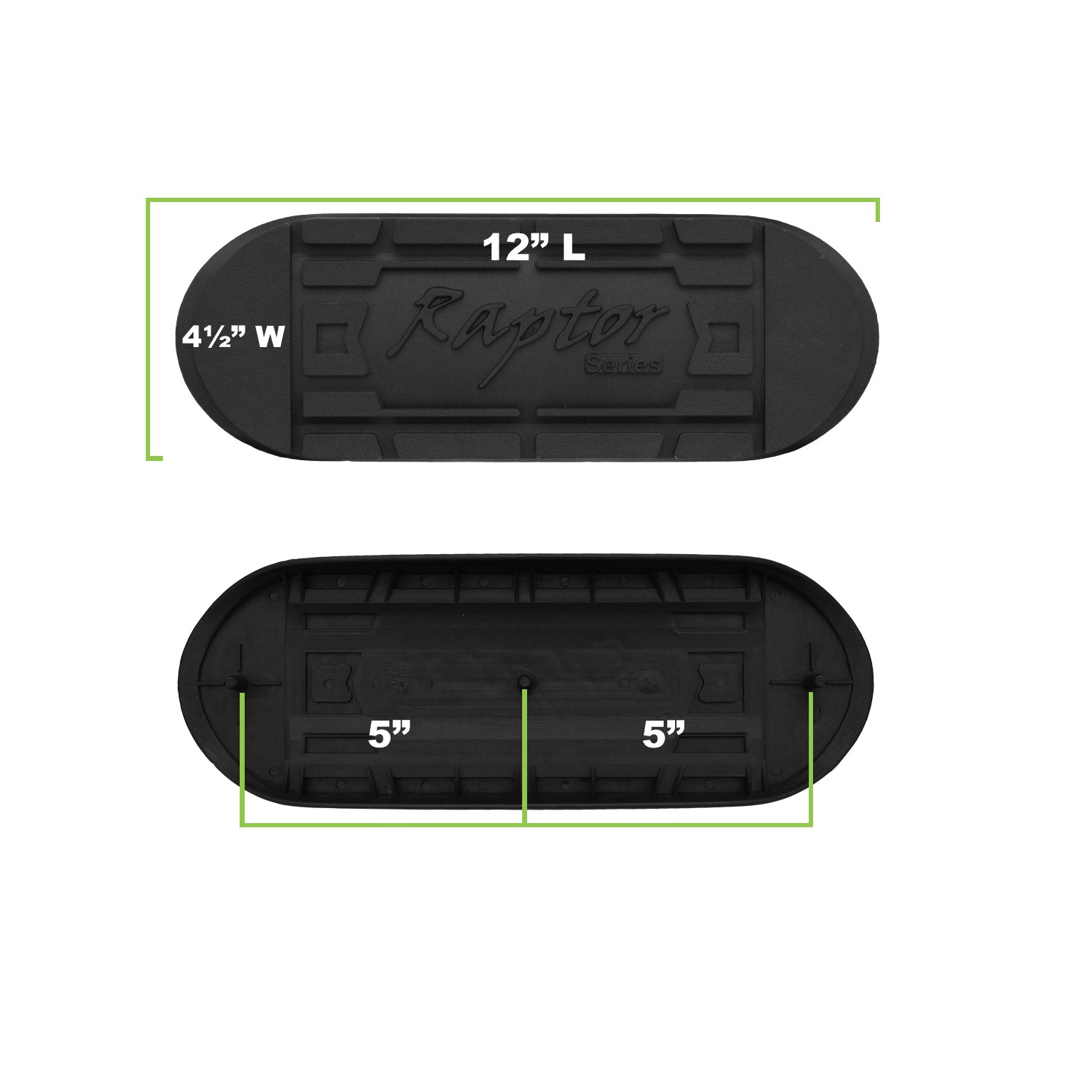 RPSP - STEP-007S - 5in W2W Oval Step Pad (12in 3rd Step. With Raptor logo. Clips Included) Qty 1