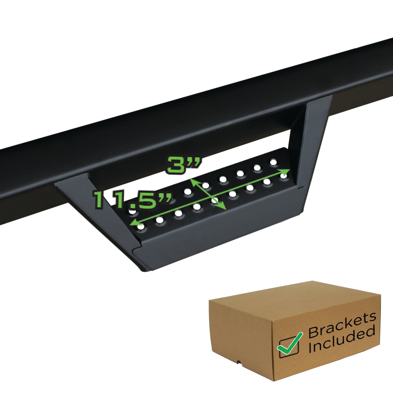 Drop Steps - Black Textured Steel